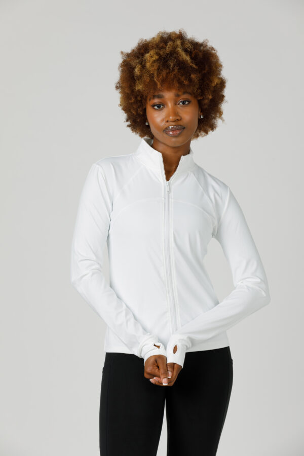 3c. Exercise Jacket with a Zipper in the Front and Sleeves with thumb holes - Image 2