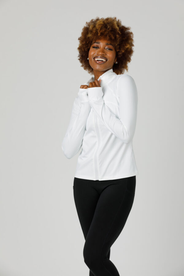 3c. Exercise Jacket with a Zipper in the Front and Sleeves with thumb holes - Image 3