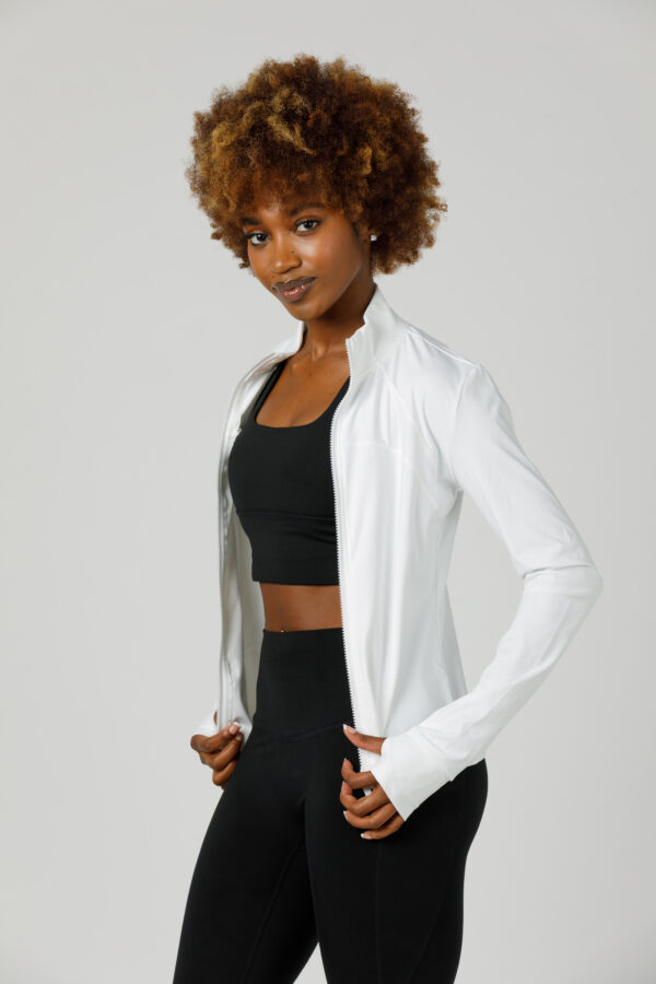 3c. Exercise Jacket with a Zipper in the Front and Sleeves with thumb holes - Image 8