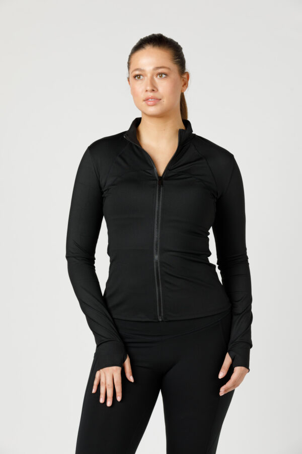 3c. Exercise Jacket with a Zipper in the Front and Sleeves with thumb holes - Image 9