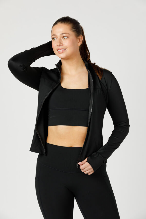 3c. Exercise Jacket with a Zipper in the Front and Sleeves with thumb holes - Image 12