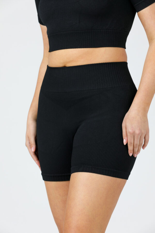 4c. Thick Knitted Exercise Shorts with fitted Leg - Image 3